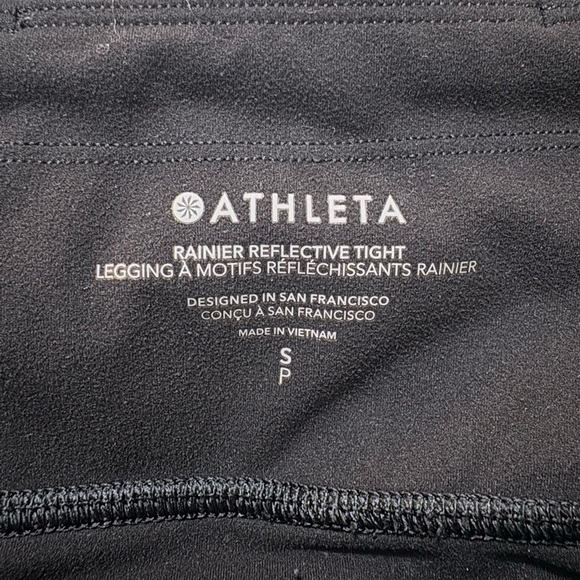 Athleta Rainier Reflective Tights Black Camouflage with Zipper Pockets. - Picture 7 of 16